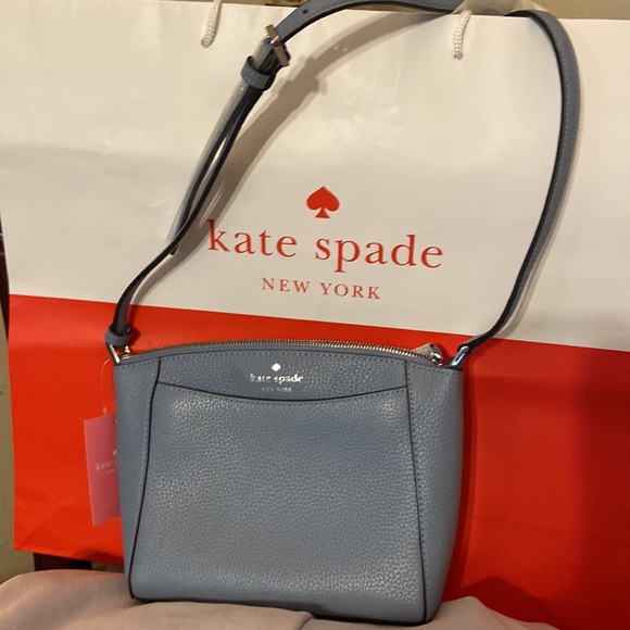 Kate Spade baby dusty blue pebbled leather Monica crossbody NWT - Picture 16 of 17